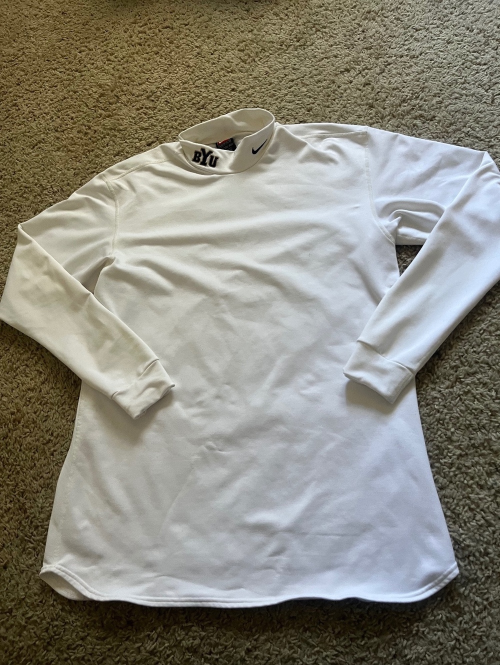 Nike VTG BYU White Long Sleeve Thermal XXL